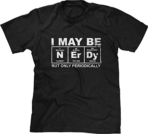 Blittzen Mens I May Be Nerdy But Only Periodically, M, Black