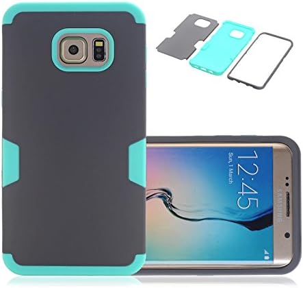 Galaxy S6 Edge Plus Case, CexCob Impact Resistant 3 in 1 Hybrid Shockproof Soft Silicone TPU &amp; Hard Plastic 3 Pieces Armor Combo Back Cover Phone Case for Samsung Galaxy S6 Edge Plus, Rose &amp; Mint