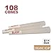 RAW 108 Organic 1 1/4 Cones - W Gallery Scoop Sticker - Discreet Box - Pure Hemp 1.25 84mm Pre-Rolled Cones - 26mm Filter Tips - Natural Unbleached Unrefined Rolling Papers - 100 + Bonus Pack