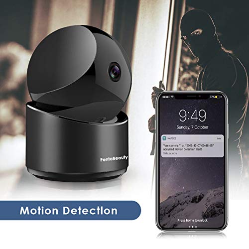 SportMonster HD Security Camera, Wireless Home Security Surveillance WiFi Camera with Motion Detection, Pan/Tilt, Night Vision and Two Way Audio, Baby/Pet Monitor and Nanny Cam, Updated-Black