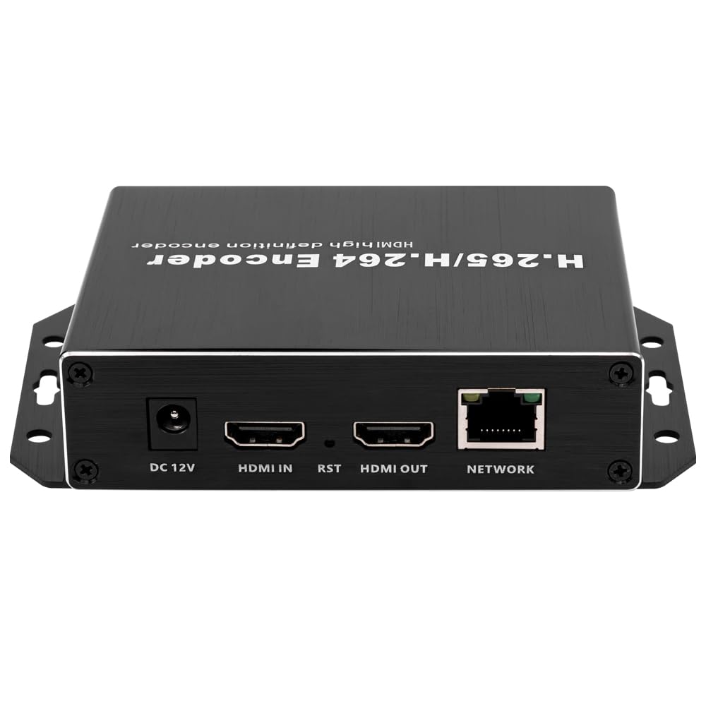 EXVIST H.265 1080P PoE HDMI Video Encoder w/Loopout, HDMI Encoder for CCTV Surveillance, Live Streaming to YouTube, Facebook, with SD Card Slot Max.128G, DDNS HTTP RTMP RTSP TS UDP