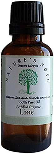 Natures Note Organics 100% Certified Essential Oils, Lime, 1 oz