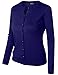 BH B.I.L.Y USA Women's Unique Button Long Sleeve Soft Knit Cardigan Sweater Royal Blue Medium