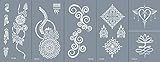Reusable Micronet Mesh Stencil Tattoo Stencils Templates 5 Sheet Set Mandala