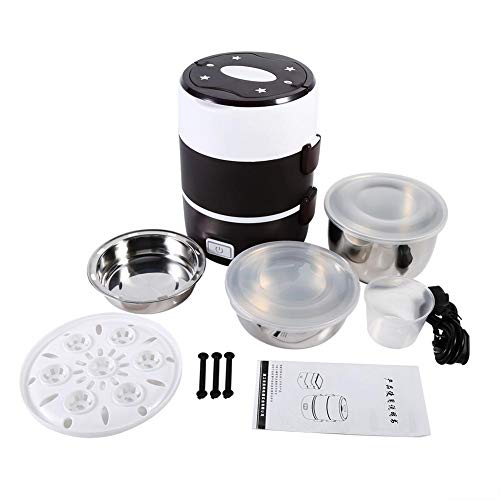 Heating Lunch Box, 3 Tier Electric Food Heating Box Heated Heating Lunch Box Set Food Warmer Container Bento Portable 220V Electric Heating Lunch Box