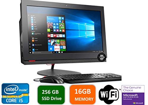 Lenovo ThinkCentre M800Z 21.5 in HD+ All-in-One Desktop Computer, Intel Quad Core i5-6500-3.2 GHz, 16GB RAM, 256GB SSD HDD, USB 3.0, DVDRW, DiaplayPort, RJ-45, Windows 10 Professional (Renewed)