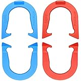 Bronco Professional Pitching Horseshoes- Made in The USA (Red & Blue- Two Pair Set (4 Shoes))