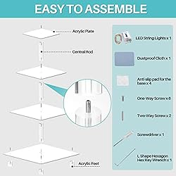 Antimbee 4 Tier Clear Acrylic Cupcake Stand with