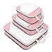Gonex Compression Packing Cubes, Extensible Mesh Bags Organizers L+M+S Pink