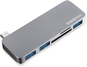 Hagibis USB C Hub with 3 USB 3.0, SD/Micro Card Reader, Portable Type C Adapter for 2019-2016 MacBook Pro 13/15, New Mac Air and All Type-C Laptop
