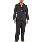 U2SKIIN Mens Button Down Pajamas Set Soft Classic Lapel Sleepwear Long Sleeve Flannel Top & Pants Set