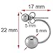 Charisma 8mm Stainless Steel Modern Double Beads Ear Jacket Earrings Front Back Piercing Jewelry (Steel)