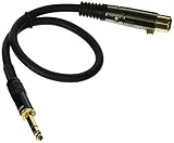 Monoprice 104767 1.5-Feet Premier Series XLR Female to 1/4-Inch TRS Male 16AWG Cable