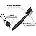 BettGolf Golf Club Brush and Groove Cleaner Brush By Brushes in 7 Different Colors For Golf Shoes/Golf Club/Golf/Golf Groove, 2 Ft Retractable Zip-line Aluminum Carabiner (Black(1))