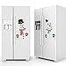 ROXENDA Christmas Snowman Stickers, Holiday Decorations Set-Santa Claus Snowman Handle Covers Snowman Appliance Decals for Refrigerator,Garage,Office Cabinets,Door and Windows,2 Patterns