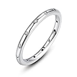 BAMOER 925 Sterling Silver Cut CZ Droplets Stackable Ring for Women Teen Girls Wedding Jewelry (9)