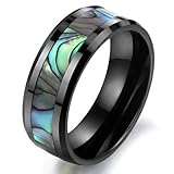 Bystar New Fashion Abalone Stripe Space Ceramic Rings Cool Gift!