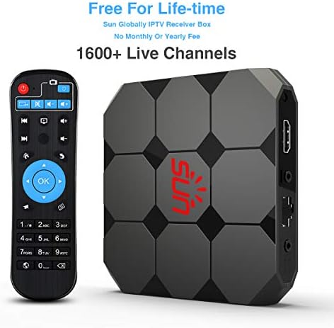 International IPTV Receiver Box 2019 Newest with Lifetime Subscription for 1500+ Global Live Channels Includes North American European Asian Arabic Indian Programs(2GB+16GB)