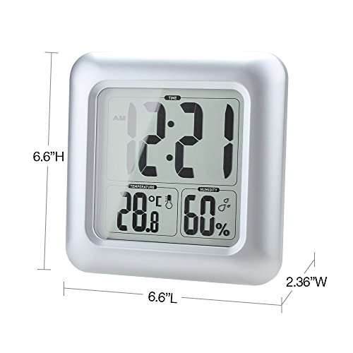 BALDR LCD Waterproof Shower Clock, Wall Mounted, Displays Time