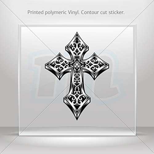 Religion Various sizes Decal Stickers Royal Cross Emblem Decoration Bike Motorbike Bicycle V (10 X 7.22 Inches)