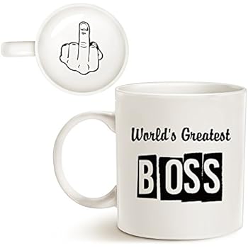 MAUAG Funny Best Boss Office Coffee Mug for Bosses Day, World's Greatest Boss Unique Present Idea for Boss Manager Cup White, 11 Oz