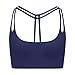 QUEENIEKE Women's Light Support Double-T Back Wirefree Pad Yoga Sports Bra Size M Color Dark Navy
