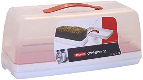 Curver Curver-175247-Rectangular Cake Tin-Transparent/White, Multicolour, 36 x 15 x 14 cm - Image 3