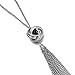 Onnea Fashion Silver Tone Lovely Knot Long Tassel Necklaces for Women(Long)