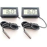 MooseLand Digital Compact LCD Thermometer with Outdoors Remote Sensor (2-Pack)