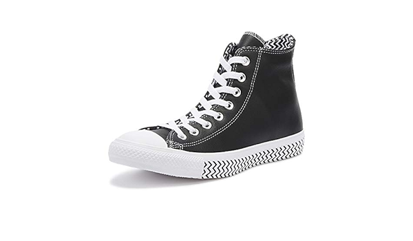 converse leather trainers black