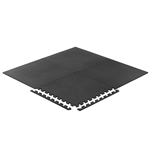 FunkyBuys® 48 SQ FT Interlocking Black EVA Soft Foam Exercise Floor