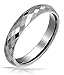 Bling Jewelry Couples Multi Faceted Prism Cut Titanium Wedding Band Rings for Men for Women Silver Tone Comfort Fit 4MM