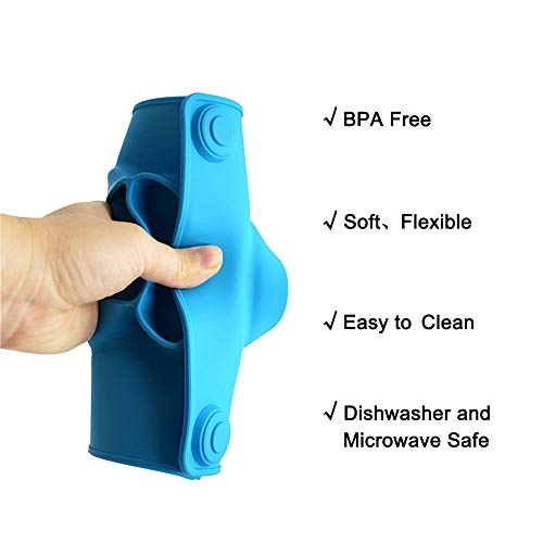 Baby Silicone Suction Placemat + Plates - Food Feeding Divided Mat for Kids and Toddlers Fits Most Highchair Trays - Easily Wipe Clean - Dishwasher and Microwave Safe (Blue & Green)