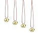 Outuxed 1 Inch Jingle Bells Christmas Gold Bells Craft (50 Pack) for Festival Decoration DIY Craft & 20-Meter Red Cord