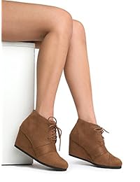 Botines de tacón bajo con cordones casuales y cómodas para mujer