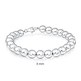Bling Jewelry 925 Sterling Silver Beaded Ball Wedding Bridal Bracelet 8mm