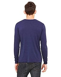 Bella Canvas Mens Jersey Long-Sleeve Tee Navy Tri