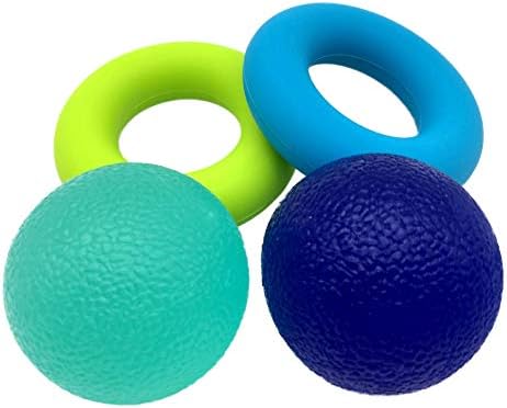 LiteTour Squeezer Ball Hand Strengthener Gripper Ring for Finger Strength and Stress Relief the Silicone Finger Exercisers and Hand Strengthening Training Tool - Arthritis Finger Physical Therapy Kit