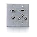 C2G/Cables to Go 39704 HDMI, VGA, 3.5MM Audio, Composite Video and RCA Stereo Audio Pass Through Double Gang Wall Plate, Aluminum