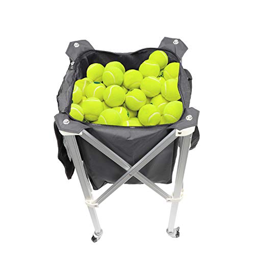 Get Out! Portable Tennis Ball Hopper Basket with Wheels Tennis Ball
