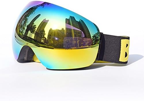 Ski Goggles,ZABERT Snow Goggles for Snowmobile Snowboard Skate Skiing - For Men Women Youth - OTG Over Glasses Anti Fog UV Protection (X45 Gold)
