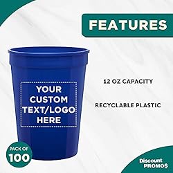 Custom Disposable Plastic Cups 12 oz. Set of