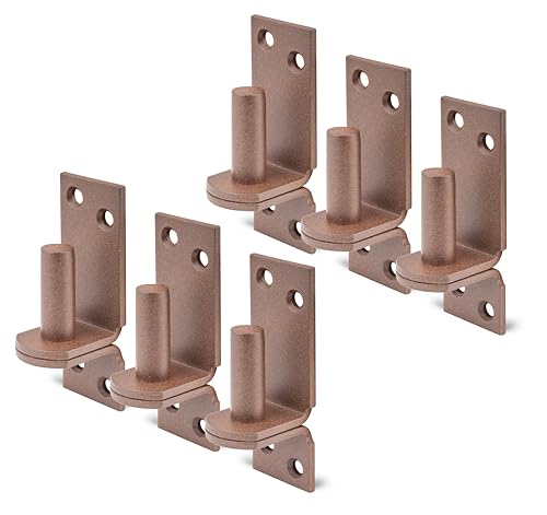 Alberts 822002 DURAVIS Kloben auf Platte | DI-Haken | rostbraun duplexbeschichtet | Dornmaß Ø13 mm | Platte 100 x 35 mm | 6er Set