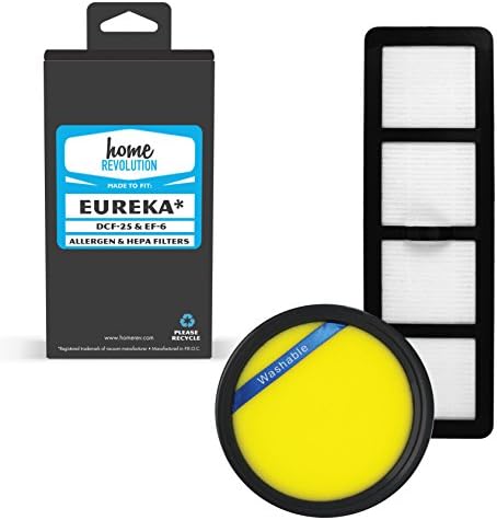 Home Revolution Filter Combo, Fits Eureka DCF25 &amp; EF6 and Airspeed AS1000 Bagless Upright Vacuum Models
