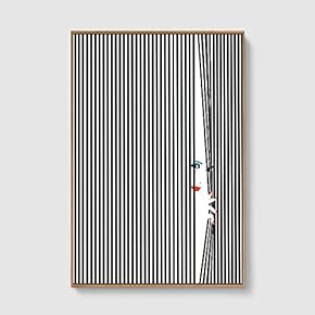 Framed Canvas Home Artwork Decoration Lines Art Canvas Wall Art for Living Room, Bedroom - 16x24 inches