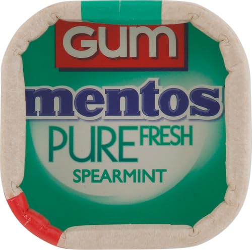 MENTOS PURE FRESH SPEARMINT SUGAR FREE CHEWING GUM WITH XYLITOL SWEETENER, PAPERBOARD BOTTLE, 80 PIECES