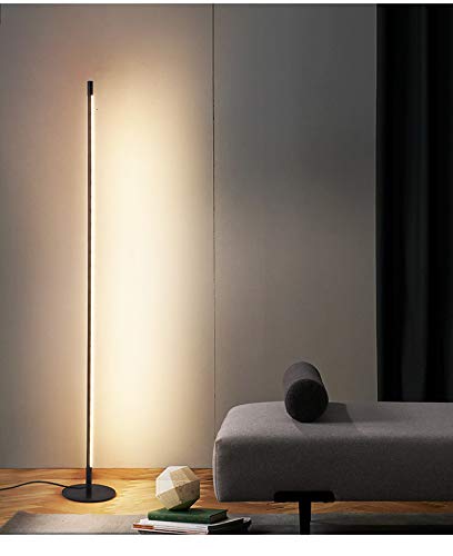 BVTECH Smart LED Floor Lamp Dimmable Standing Uplight Lamp with Remote Control, Modern Ultrathin 3 Color Temperatures in One LED Standing Lamp (Not Foldable)