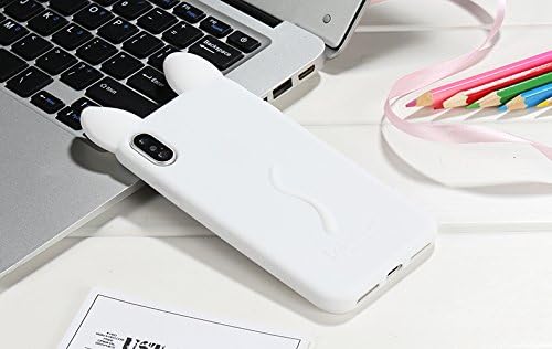 iPhone X / 10 Case , CKCY KoKo Cat Soft Silicone ,Cute Kitty Ears Case For Apple iPhone X / 10 (2017 Release) 5.8" (Withe)