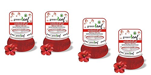 Pack of 4 – Green Leaf Anti-Dandruff Gel Hibiscus + Aloe Vera – 120g by Brihans Natural