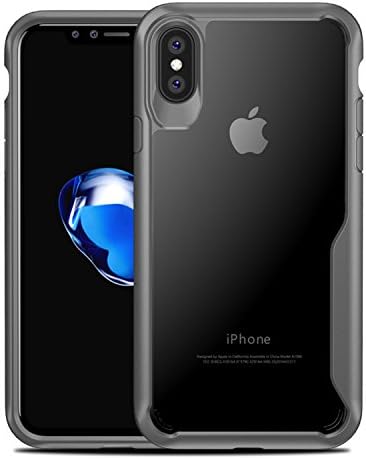 xCases Clear Bumper iPhone X Case - Apple iPhone 10 Hybrid TPU Cushion Case - Drop Protection Scratch Resistant Bumper Cases - Space Gray